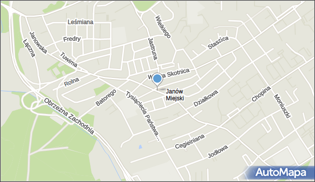 Mysłowice, Janowska, mapa Mysłowice