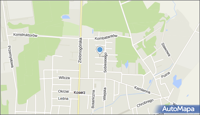 Nowa Sól, Jagiellońska, mapa Nowa Sól