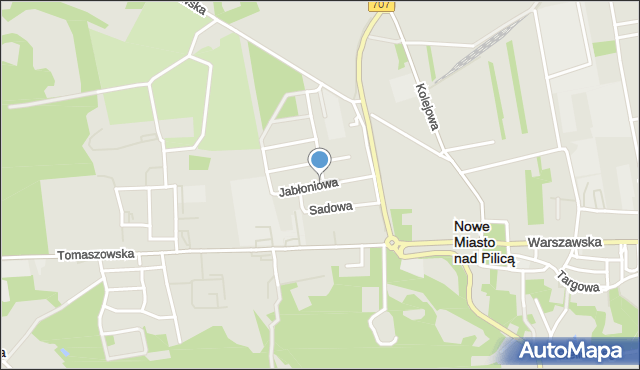 Nowe Miasto nad Pilicą, Jabłoniowa, mapa Nowe Miasto nad Pilicą