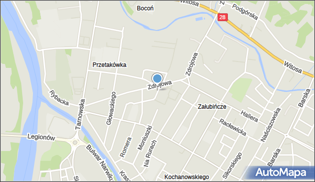 Nowy Sącz, Jarosza Stefana, mapa Nowego Sącza