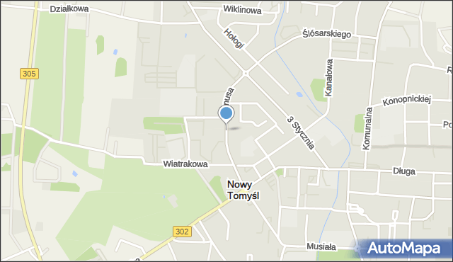 Nowy Tomyśl, Janusa Jana, mapa Nowy Tomyśl