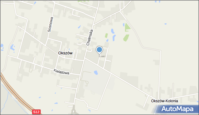 Okszów, Jabłoniowa, mapa Okszów