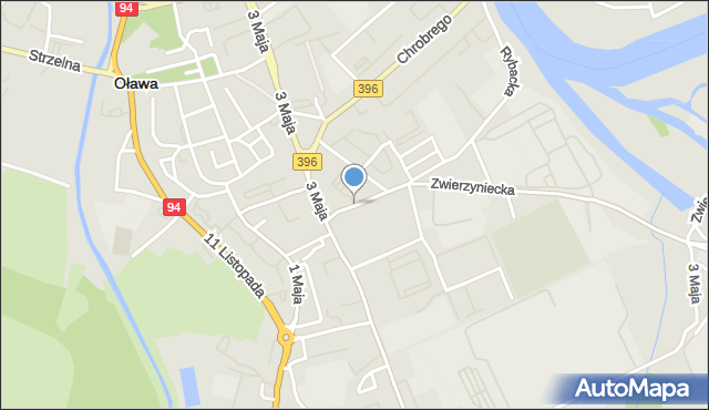 Oława, Janowskiego Jana, ks. prał., mapa Oława