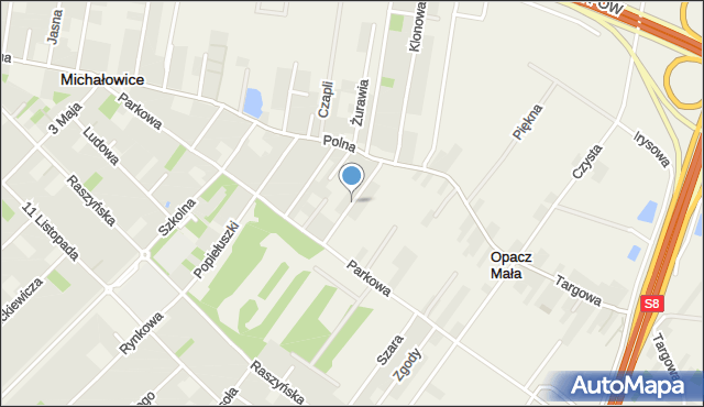 Opacz Mała, Jałowcowa, mapa Opacz Mała