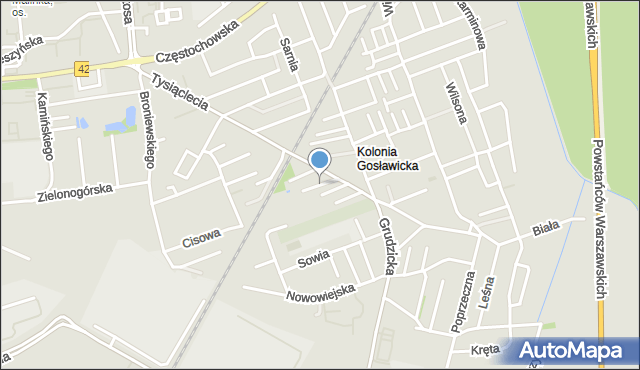 Opole, Jaworowa, mapa Opola