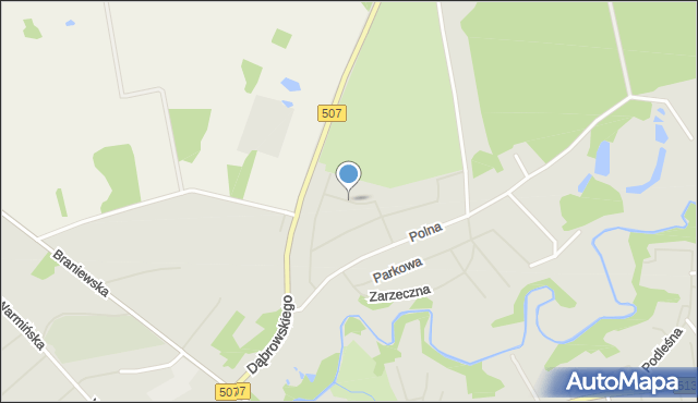 Orneta powiat lidzbarski, Jarzębinowa, mapa Orneta powiat lidzbarski