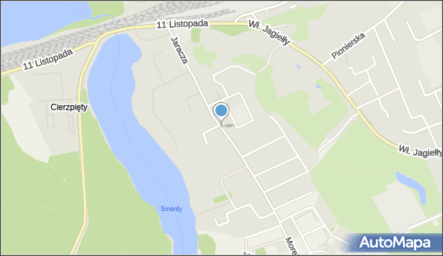 Ostróda, Jaracza Stefana, mapa Ostróda