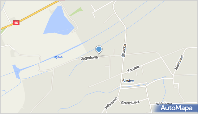 Otmuchów, Jagodowa, mapa Otmuchów