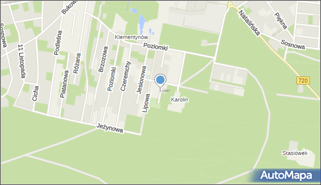 Otrębusy, Jagodowa, mapa Otrębusy