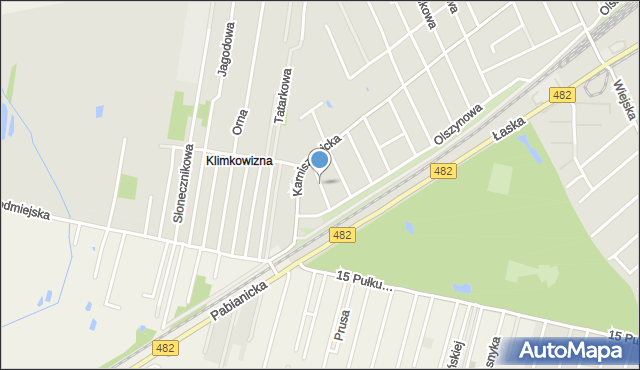 Pabianice, Jarzębinowa, mapa Pabianic