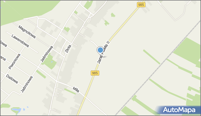 Padew Narodowa, Jana Pawła II, mapa Padew Narodowa