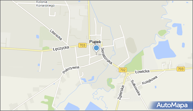 Piątek powiat łęczycki, Jana Pawła II, mapa Piątek powiat łęczycki