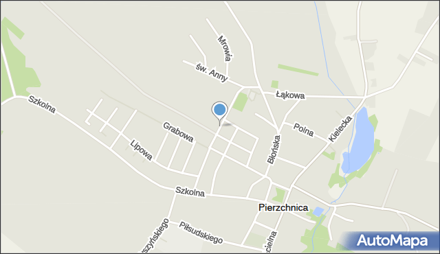 Pierzchnica powiat kielecki, Jana Pawła II, mapa Pierzchnica powiat kielecki