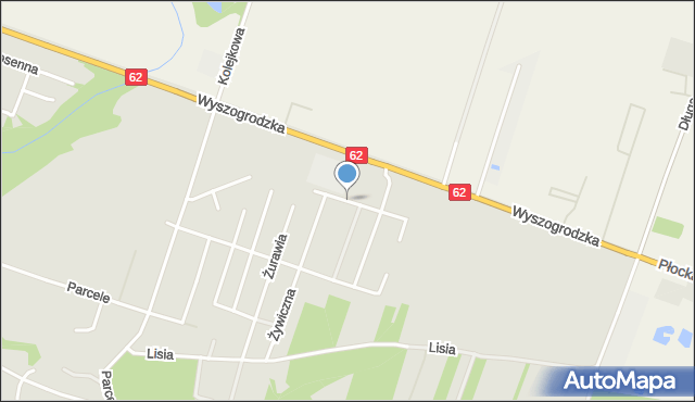 Płock, Jaskółcza, mapa Płock