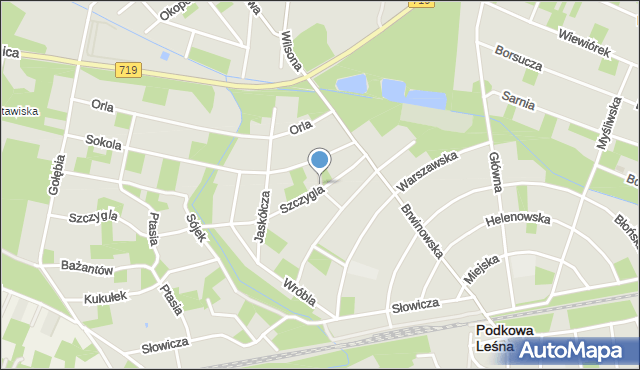 Podkowa Leśna, Jastrzębia, mapa Podkowa Leśna