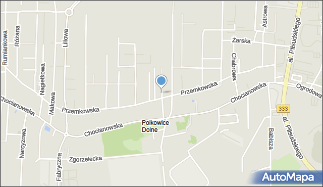 Polkowice, Jaskrowa, mapa Polkowice
