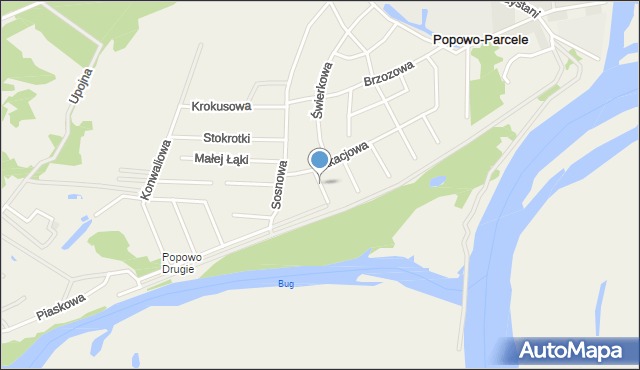 Popowo-Parcele, Jałowcowa, mapa Popowo-Parcele