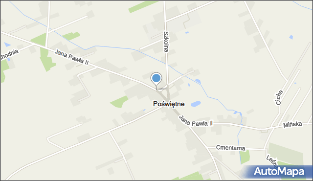 Poświętne powiat wołomiński, Jana Pawła II, mapa Poświętne powiat wołomiński