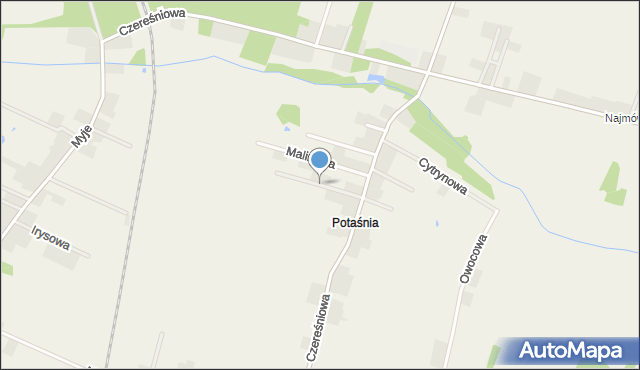 Potaśnia gmina Ostrzeszów, Jagodowa, mapa Potaśnia gmina Ostrzeszów