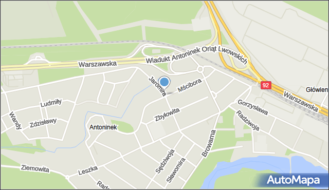 Poznań, Jaromira, mapa Poznania