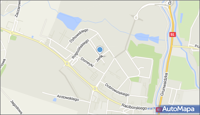 Pruszcz Gdański, Jana z Kolna, mapa Pruszcz Gdański