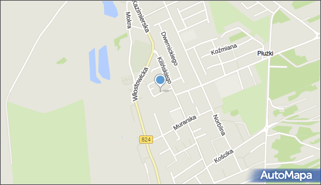 Puławy, Jasińskiego Jakuba, gen., mapa Puław