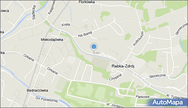 Rabka-Zdrój, Jana Pawła II, mapa Rabka-Zdrój
