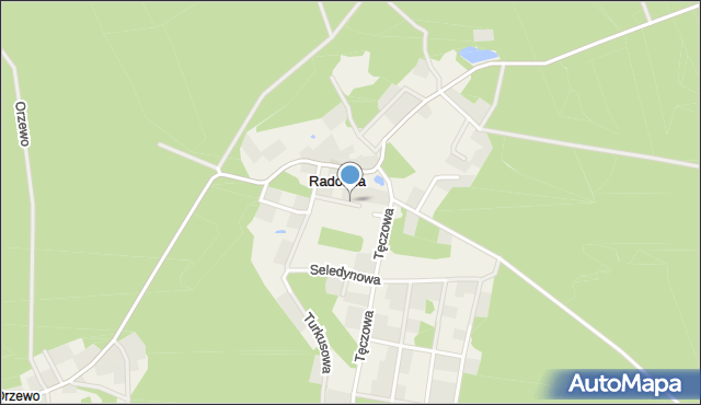 Radomia, Jagodowa, mapa Radomia