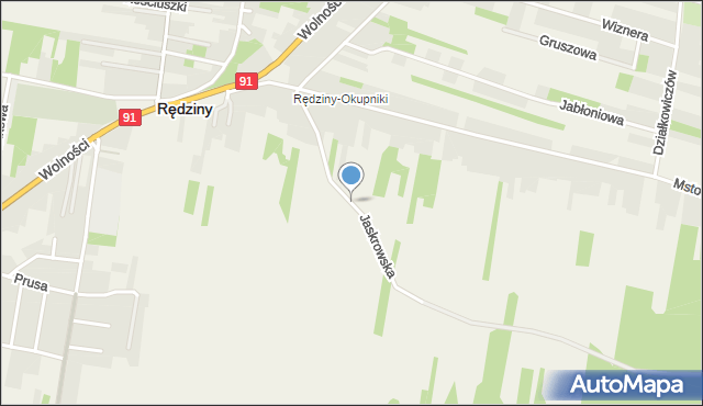 Rędziny powiat częstochowski, Jaskrowska, mapa Rędziny powiat częstochowski