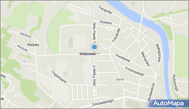 Sanok, Jana Pawła II, mapa Sanok