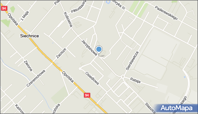 Siechnice, Jarzębinowa, mapa Siechnice