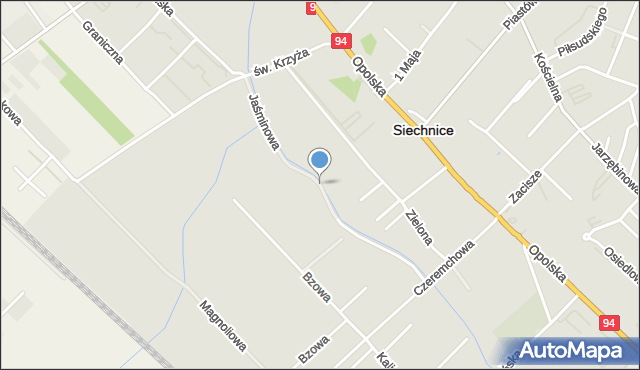 Siechnice, Jaśminowa, mapa Siechnice