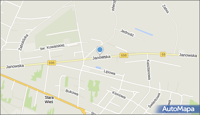 Siedlce, Janowska, mapa Siedlce