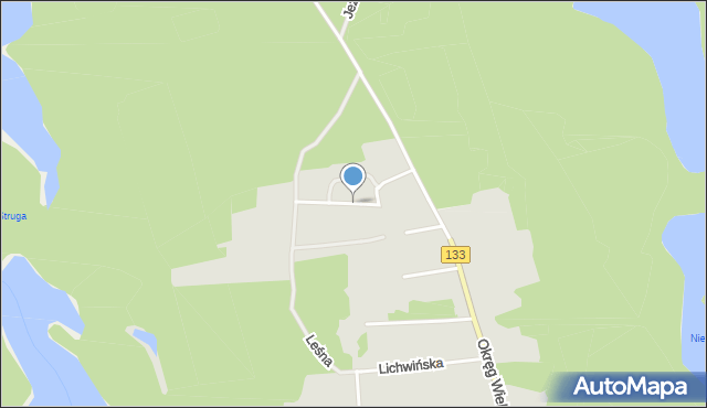 Sieraków powiat międzychodzki, Jarochowskiego Antoniego, mapa Sieraków powiat międzychodzki