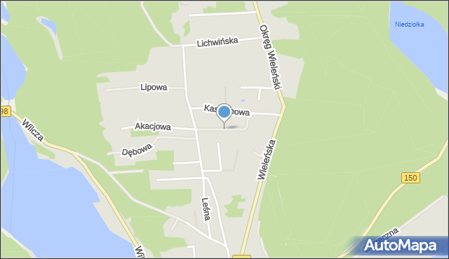 Sieraków powiat międzychodzki, Jarzębinowa, mapa Sieraków powiat międzychodzki