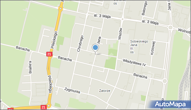 Słupsk, Jana Kazimierza, mapa Słupska