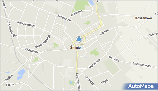 Śmigiel, Jagiellońska, mapa Śmigiel