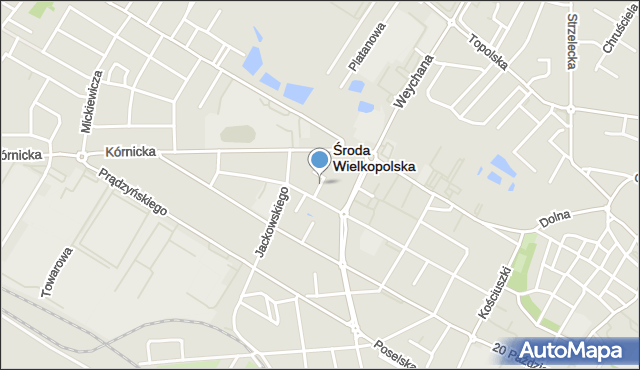 Środa Wielkopolska, Janickiego, ks., mapa Środa Wielkopolska