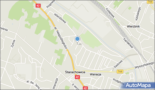 Starachowice, Jabłoniowa, mapa Starachowic