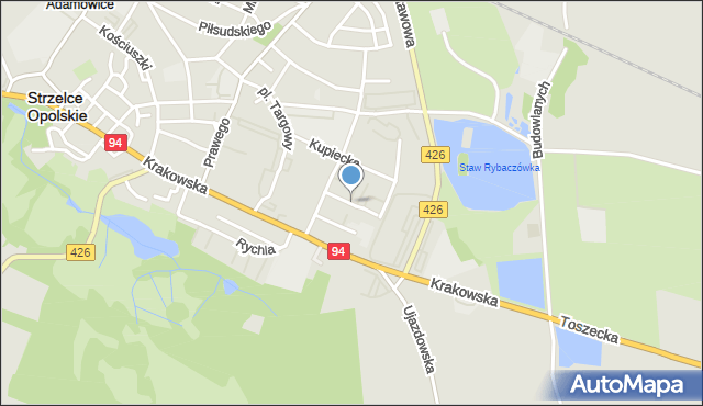 Strzelce Opolskie, Jankowskiego Bronisława, mapa Strzelce Opolskie