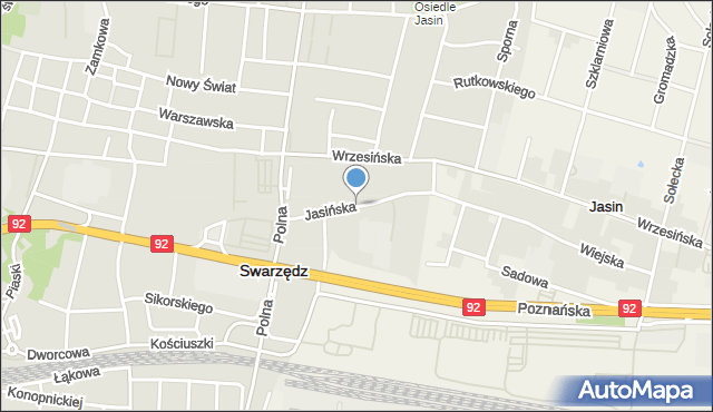 Swarzędz, Jasińska, mapa Swarzędz