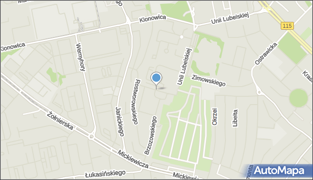 Szczecin, Jackowskiego Maksymiliana, mapa Szczecina