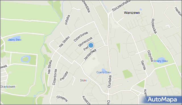 Szczecin, Jantarowa, mapa Szczecina