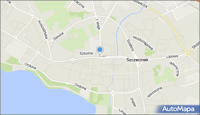 Szczecinek, Jana Pawła II, mapa Szczecinek