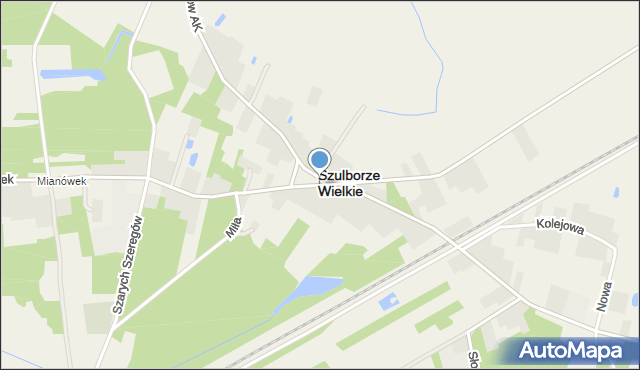 Szulborze Wielkie, Jana Pawła II, mapa Szulborze Wielkie