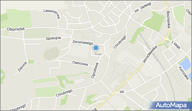 Trzebnica, Jarzębinowa, mapa Trzebnica