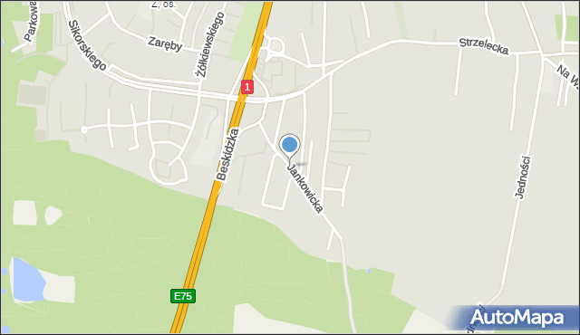 Tychy, Jankowicka, mapa Tychów