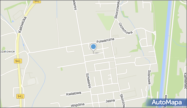 Ustroń powiat cieszyński, Jabłoniowa, mapa Ustroń powiat cieszyński