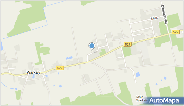 Warkały gmina Jonkowo, Jaśminowa, mapa Warkały gmina Jonkowo