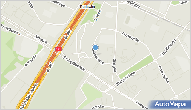 Warszawa, Jasnodworska, mapa Warszawy